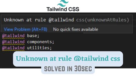 @<strong>tailwind</strong> base; @<strong>tailwind</strong> components; @<strong>tailwind</strong> utilities; @layer components{. . Unknown at rule tailwind